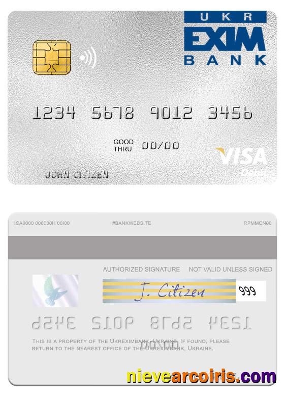 Ukraine Ukreximbank visa debit card
